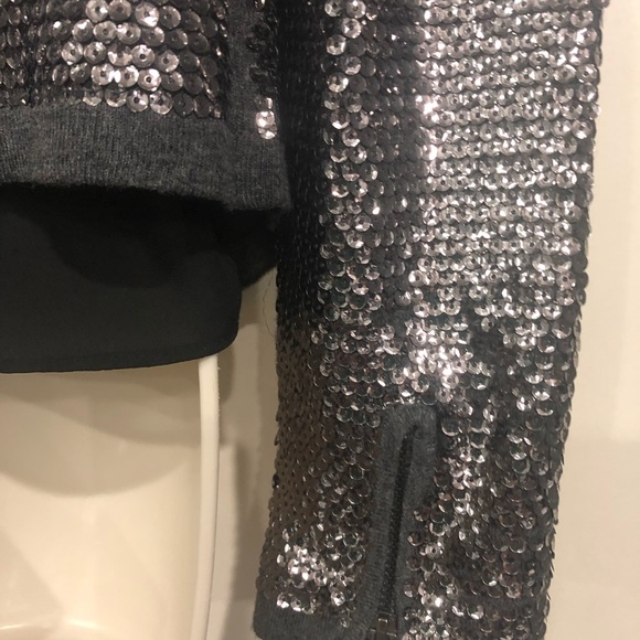 Olivaceous Silver Sequinned Zip Front Jacket - Picture 10 of 15